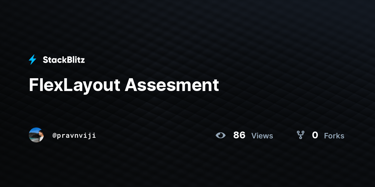 FlexLayout Assesment - StackBlitz
