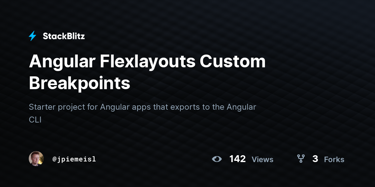 Angular Flexlayouts Custom Breakpoints - StackBlitz