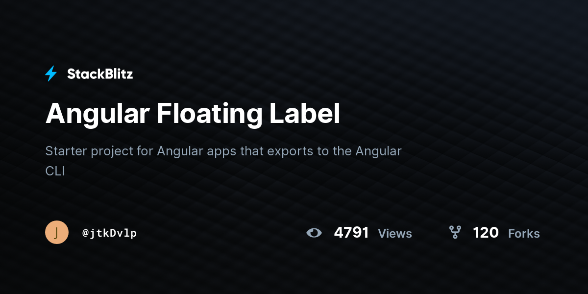 Angular Floating Label - StackBlitz