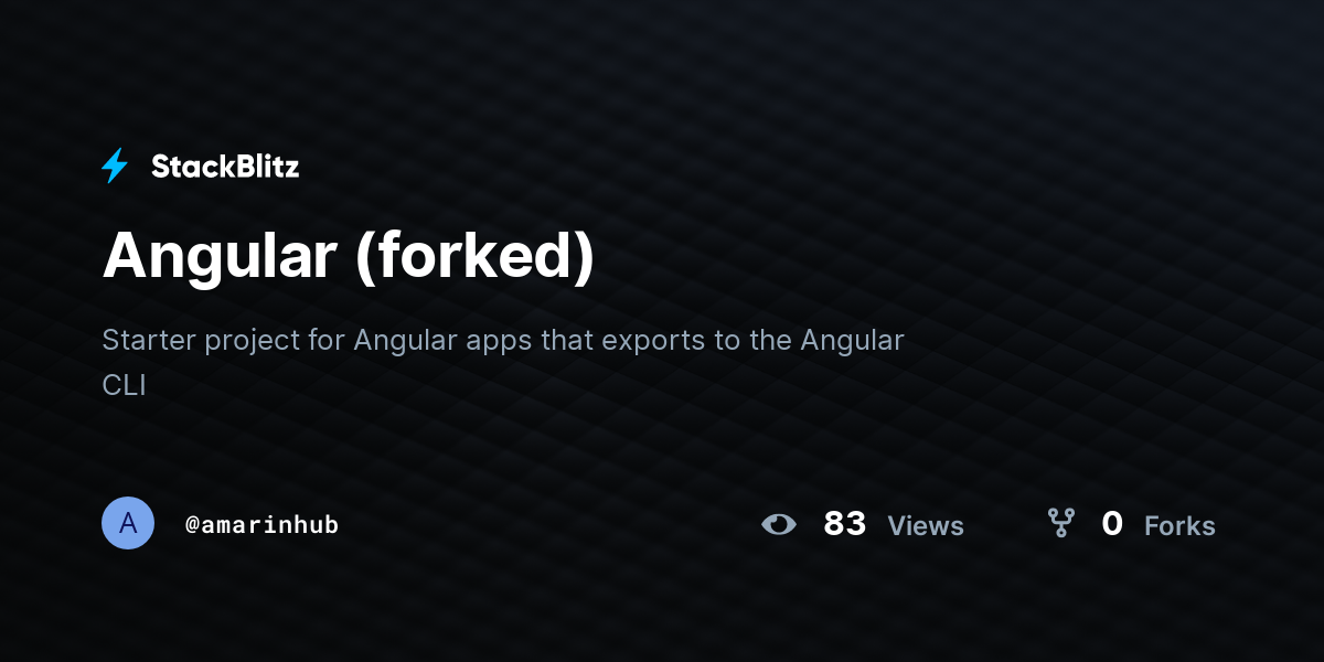 Angular (forked) - StackBlitz