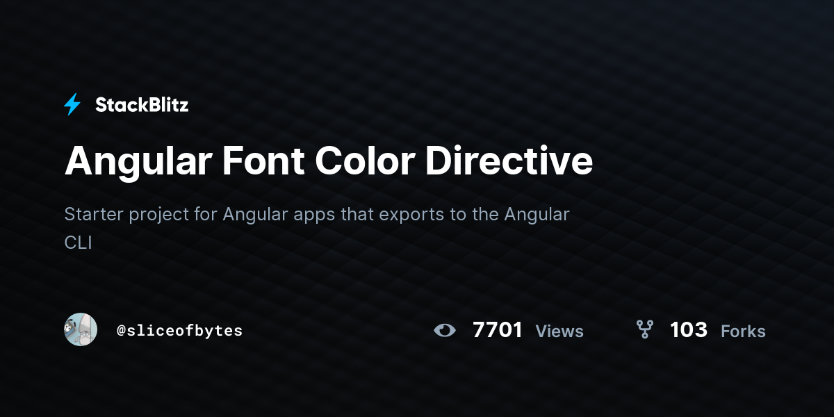 Angular Font Color Directive - StackBlitz