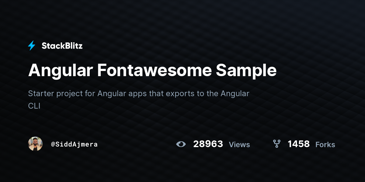 Angular Fontawesome Sample - StackBlitz