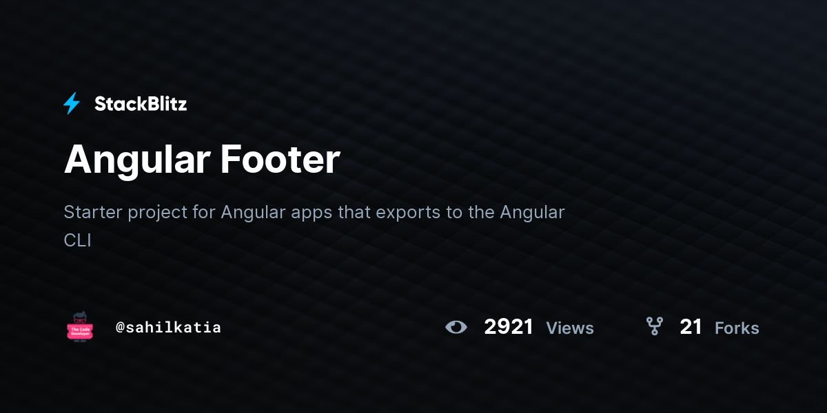 Angular Footer - StackBlitz