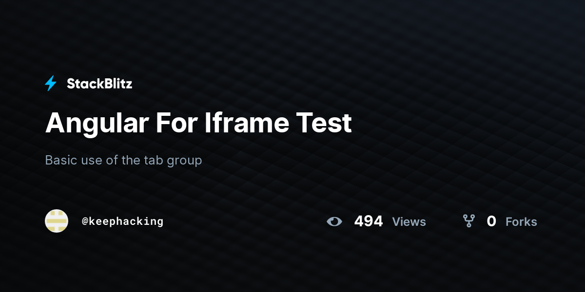 Angular For Iframe Test - StackBlitz