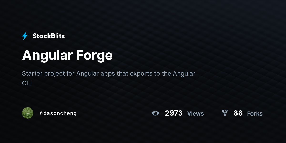 Angular Forge - StackBlitz