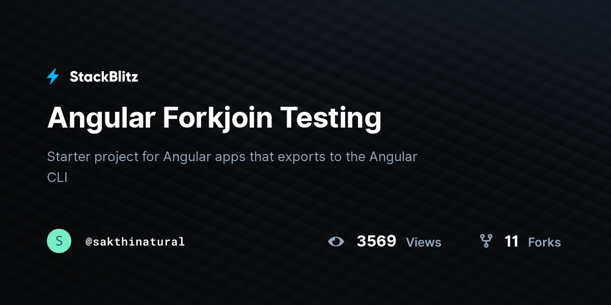 Angular Forkjoin Testing - StackBlitz