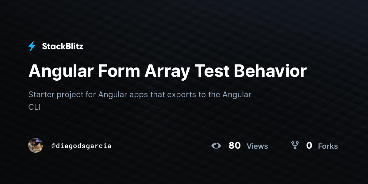 Angular Form Array Test Behavior - StackBlitz