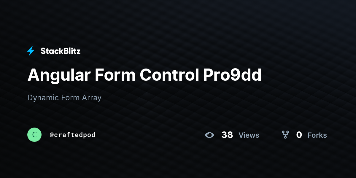 Angular form control pro9dd stackblitz