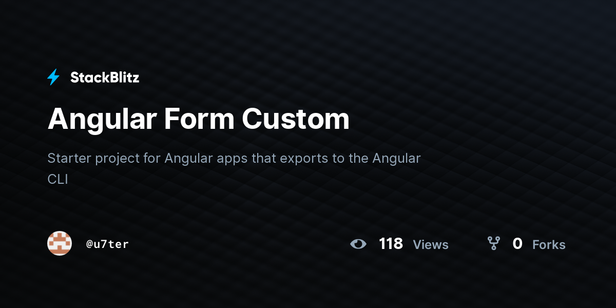 Angular Form Custom - StackBlitz