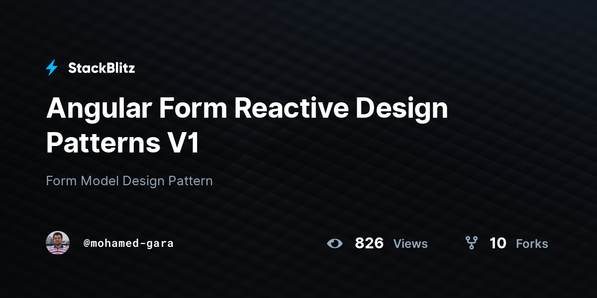 Angular Form Reactive Design Patterns V1 - StackBlitz