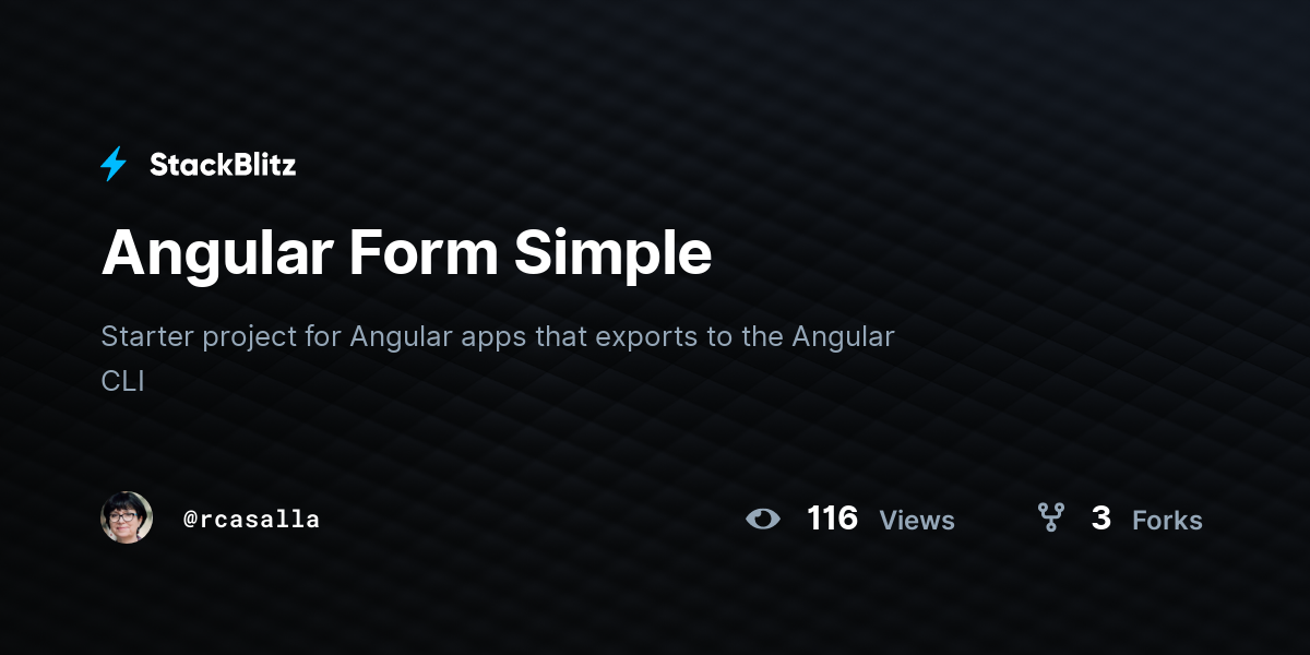 simple form angular stackblitz