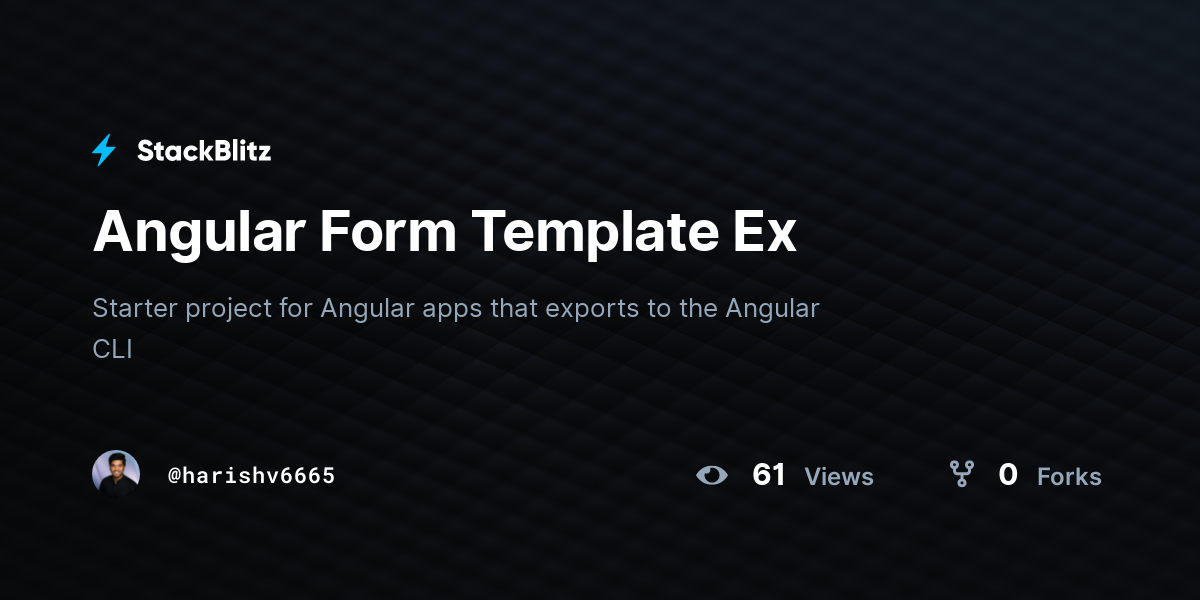 Angular Form Template Ex - StackBlitz