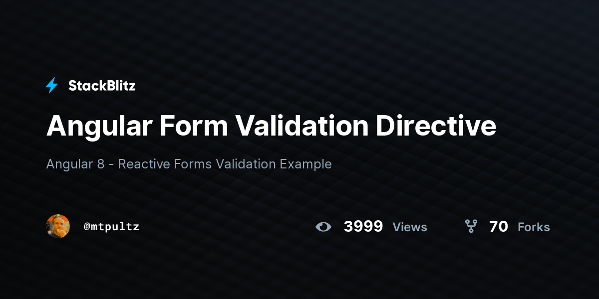 Angular Form Validation Directive - StackBlitz
