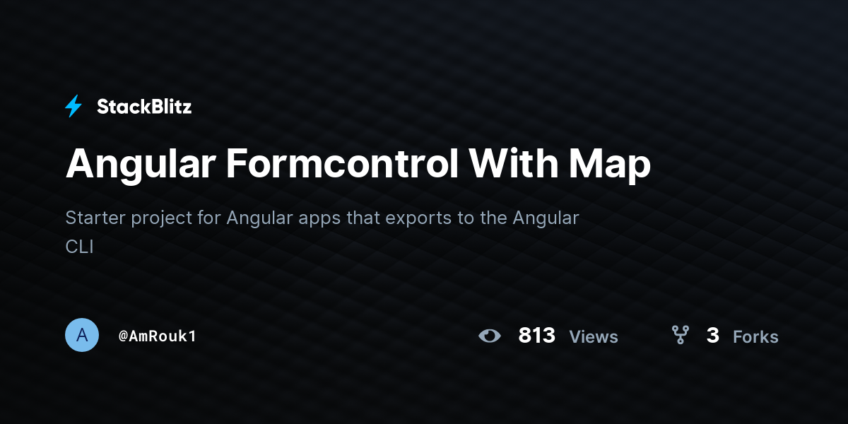 Angular Formcontrol With Map - StackBlitz