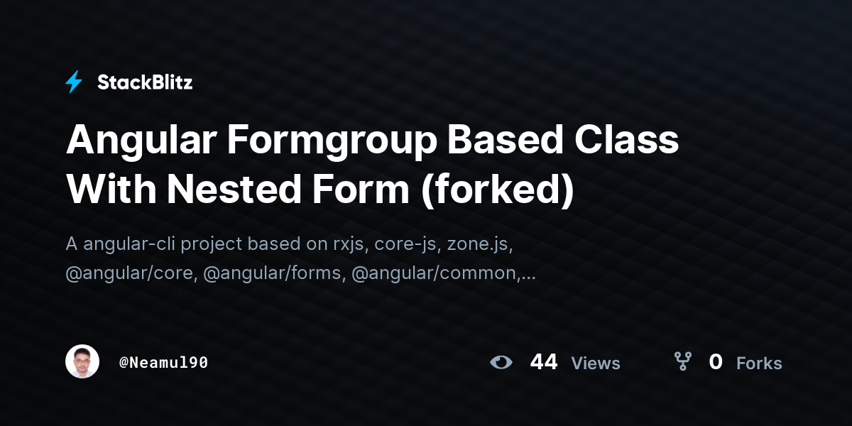 angular form nested formgroup