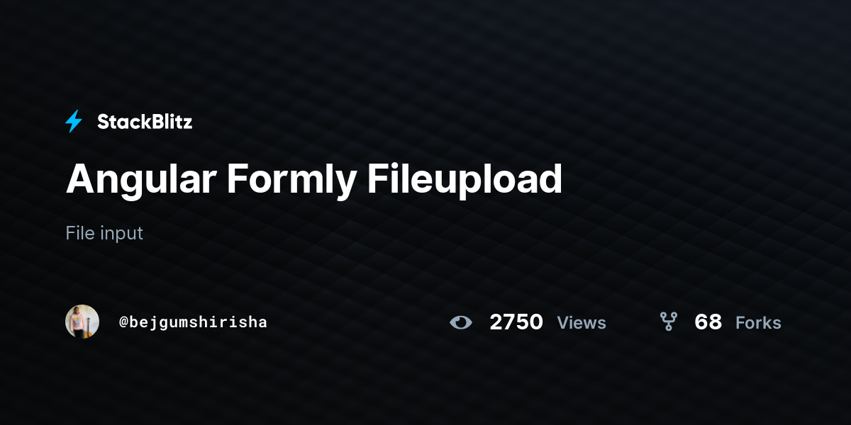 Angular Formly Fileupload - StackBlitz