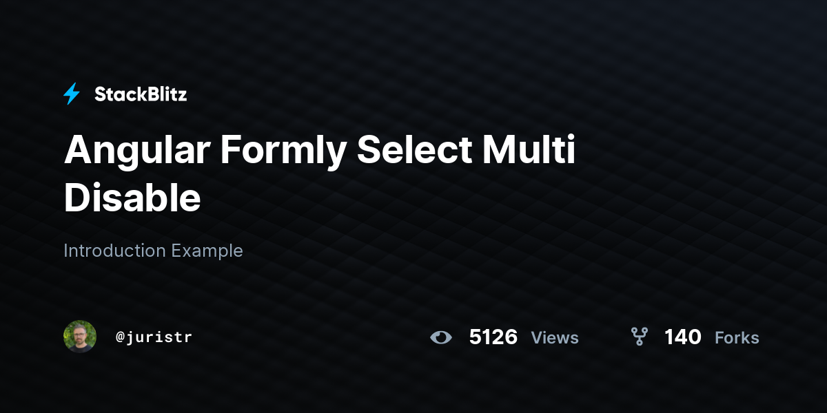 Angular Formly Select Multi Disable - StackBlitz