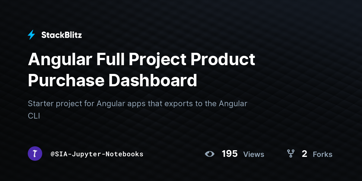 Angular Full Project Product Purchase Dashboard - StackBlitz