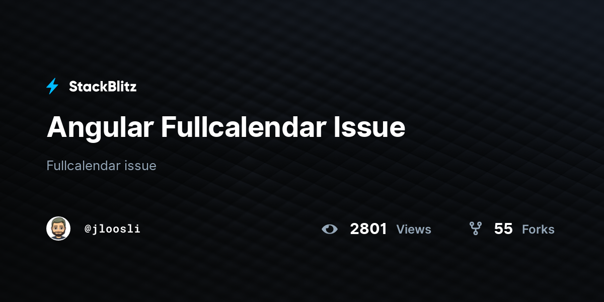 Angular Fullcalendar Issue - StackBlitz