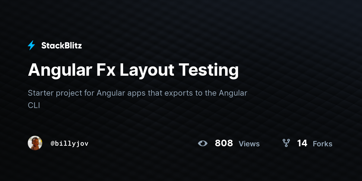 Angular Fx Layout Testing - StackBlitz
