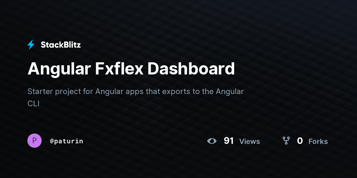 Angular Fxflex Dashboard - StackBlitz