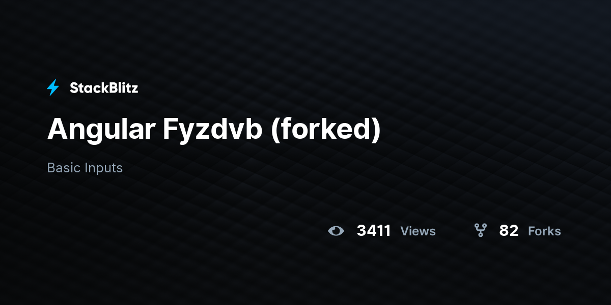Angular Fyzdvb (forked) - StackBlitz