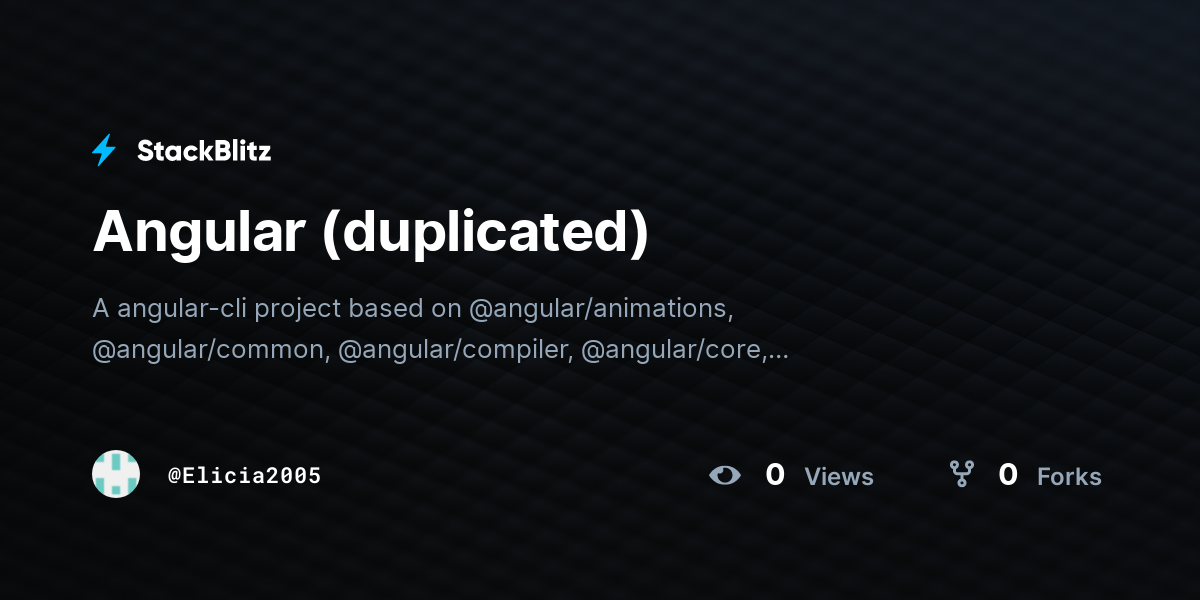 Angular (duplicated) - StackBlitz