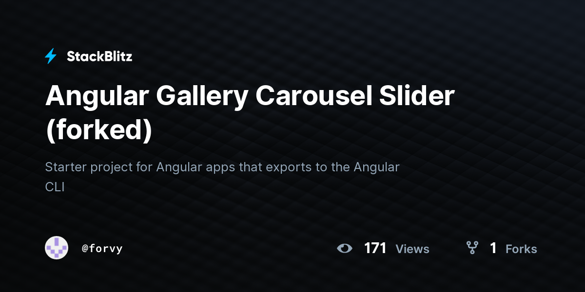 Angular Gallery Carousel Slider (forked) - StackBlitz