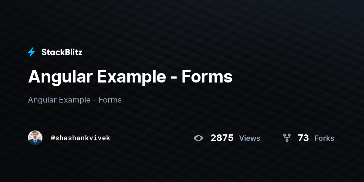 Angular Example - Forms - StackBlitz