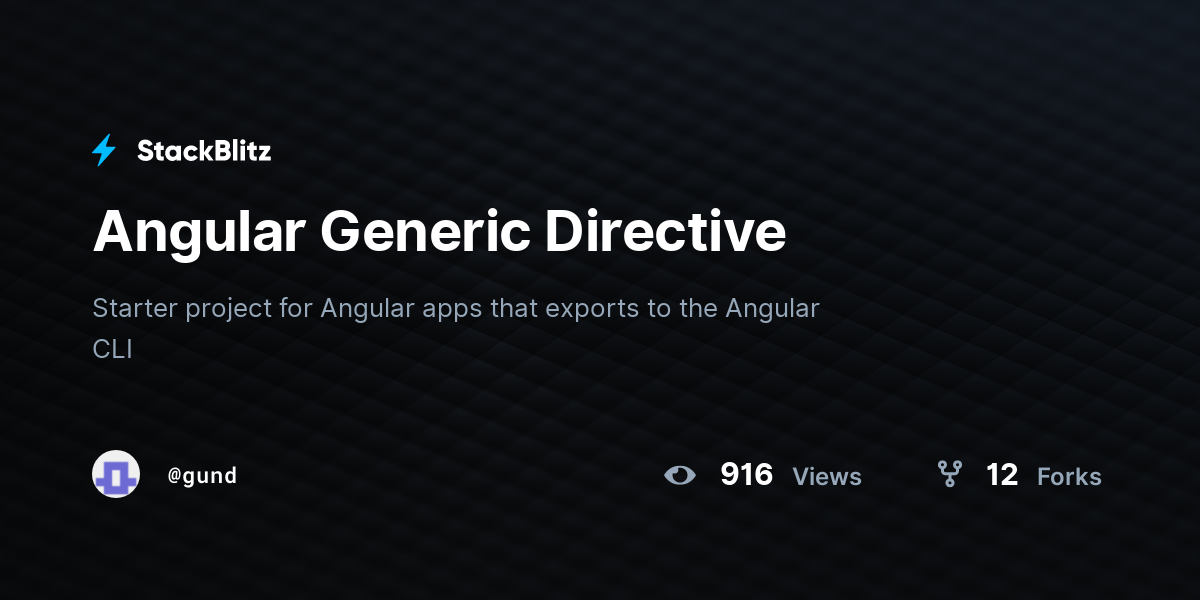 Angular Generic Directive - StackBlitz