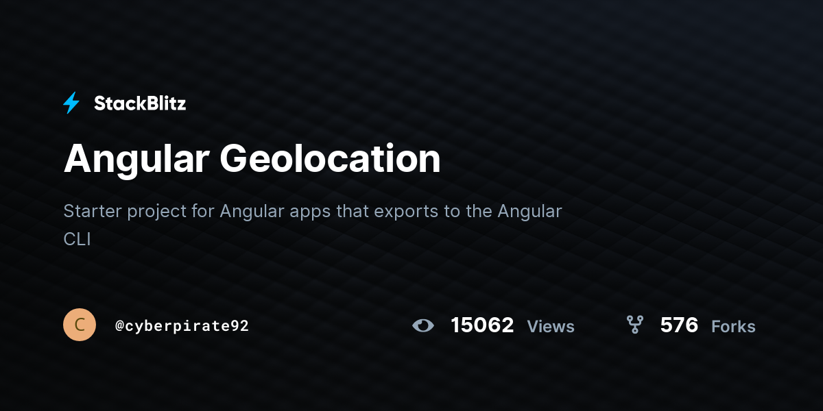 Angular Geolocation - StackBlitz