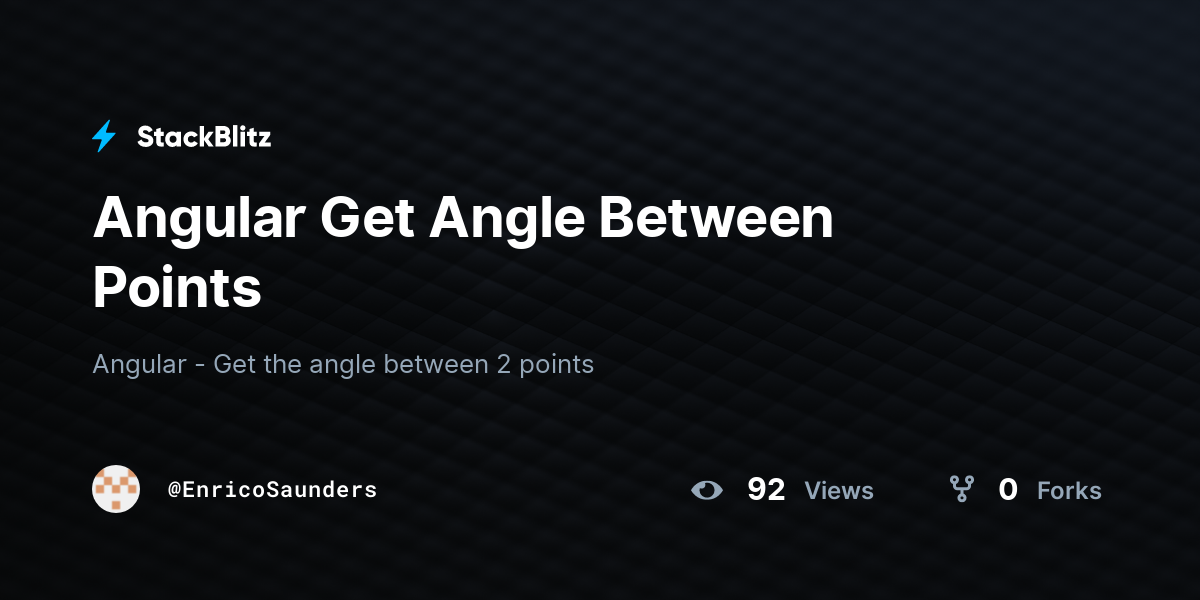 Angular Get Angle Between Points - StackBlitz
