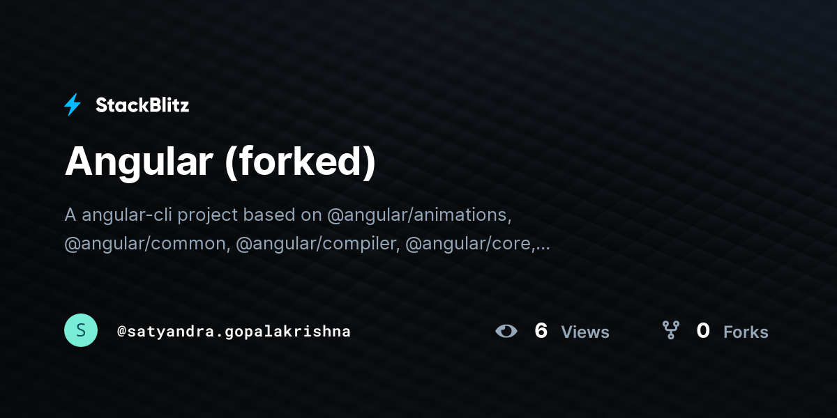 Angular (forked) - StackBlitz