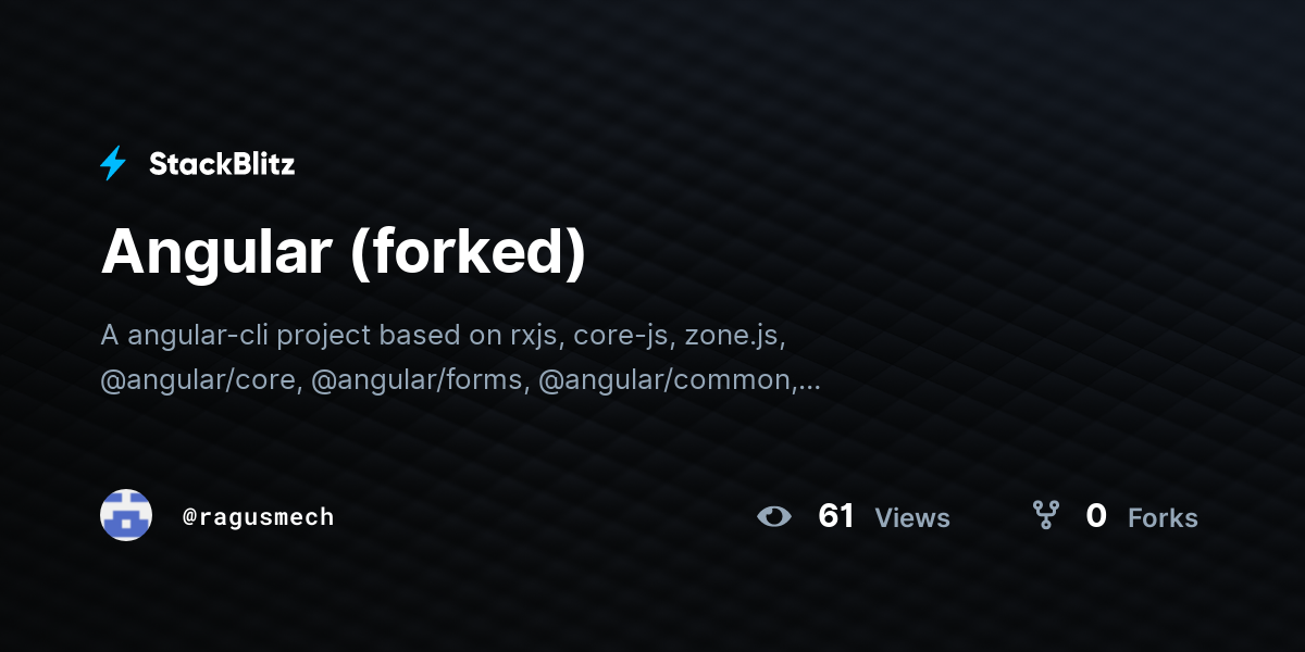 Angular (forked) - StackBlitz