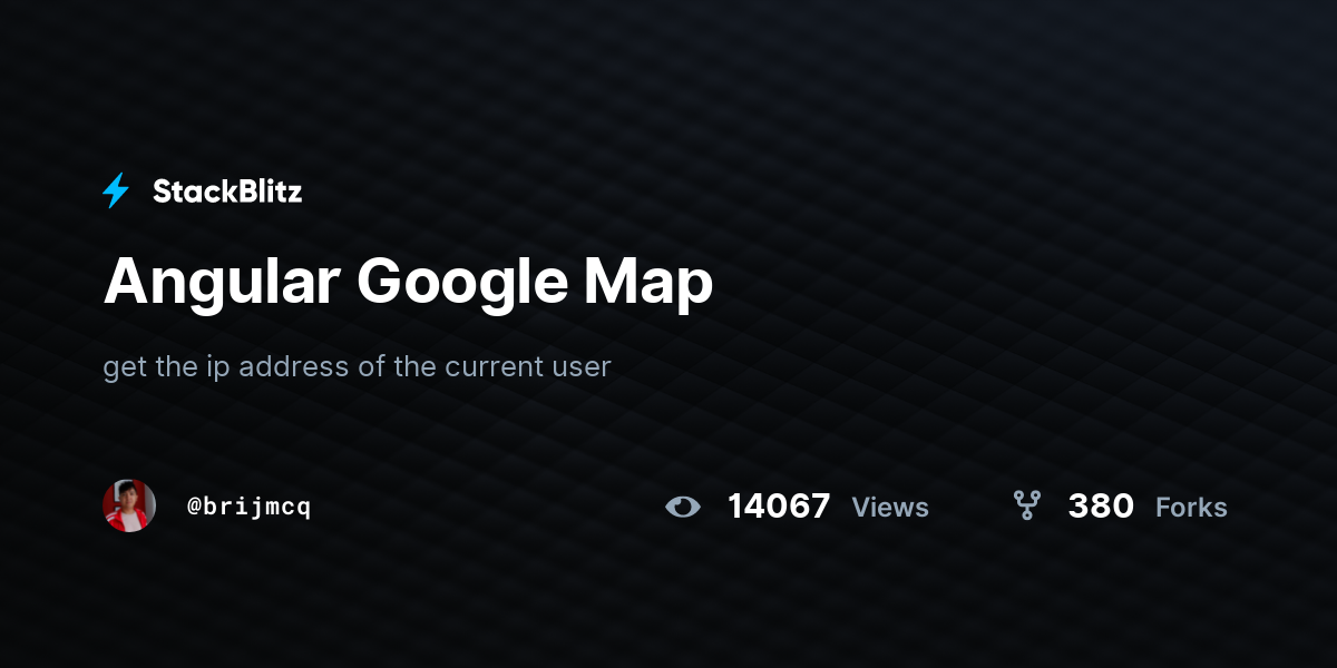 Angular Google Map - StackBlitz