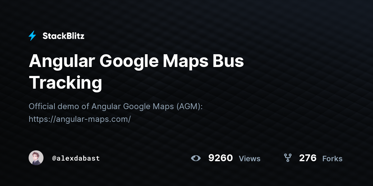 Angular Google Maps Bus Tracking - StackBlitz