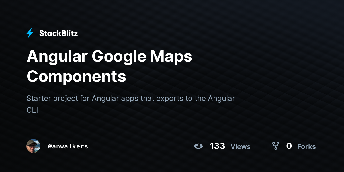 Angular Google Maps Components - StackBlitz