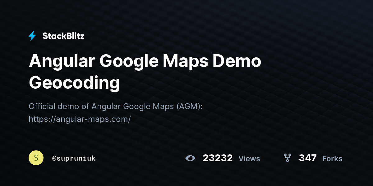 Angular Google Maps Demo Geocoding - StackBlitz