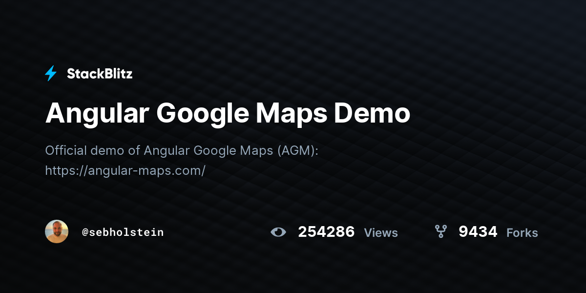 Angular Google Maps Demo - StackBlitz