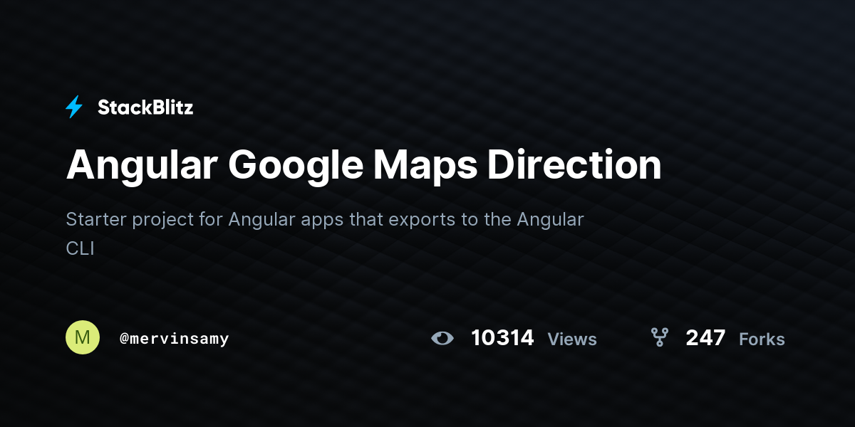 Angular Google Maps Direction - StackBlitz