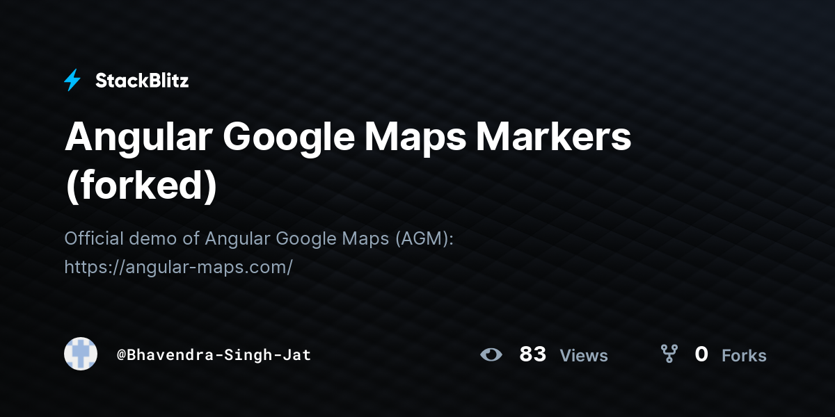 Angular Google Maps Markers (forked) - StackBlitz