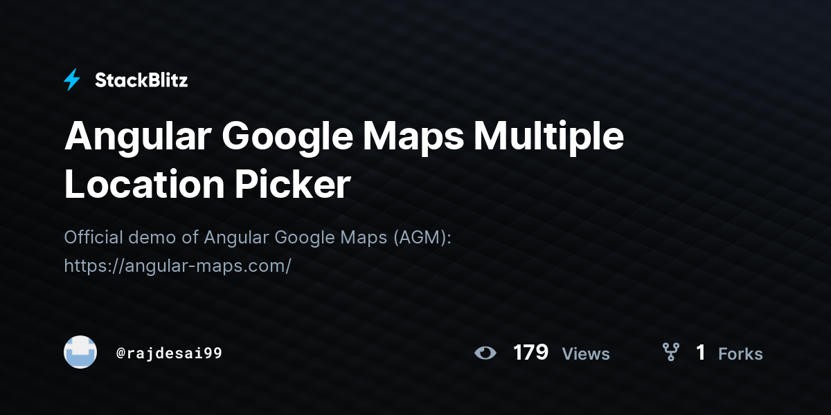 Angular Google Maps Multiple Location Picker - StackBlitz