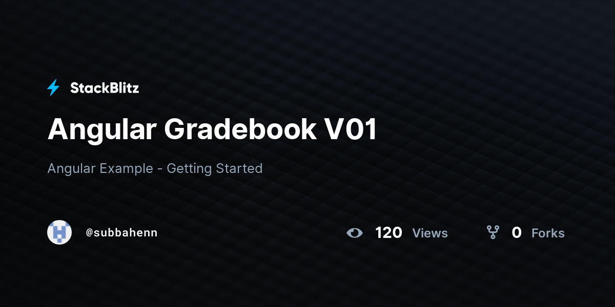 Angular Gradebook V01 - StackBlitz