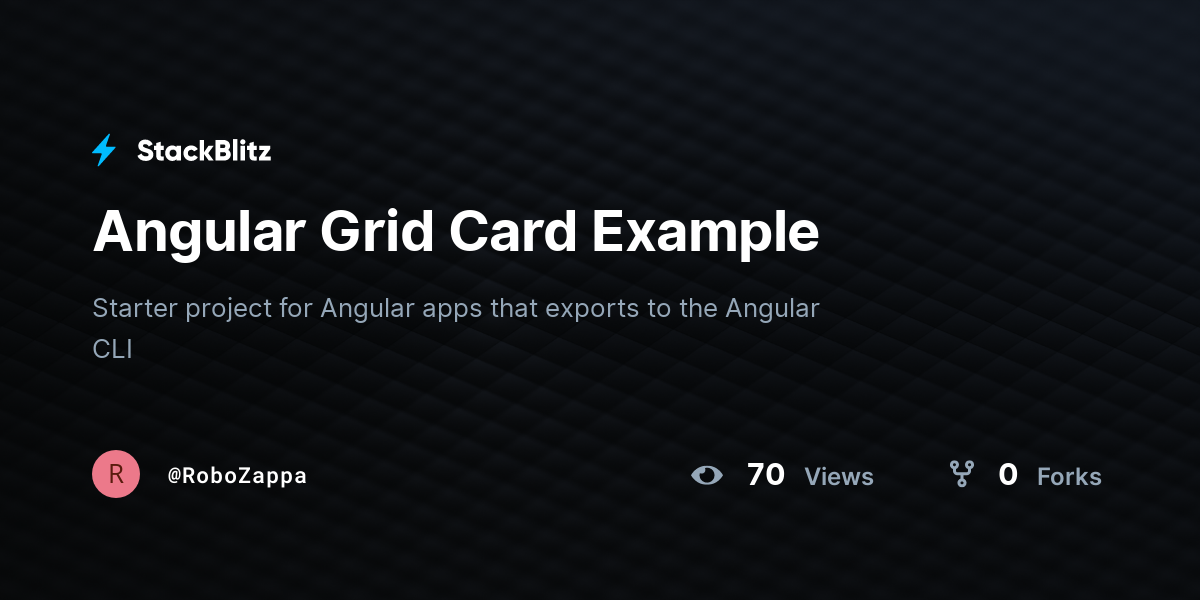 Angular Grid Card Example - StackBlitz