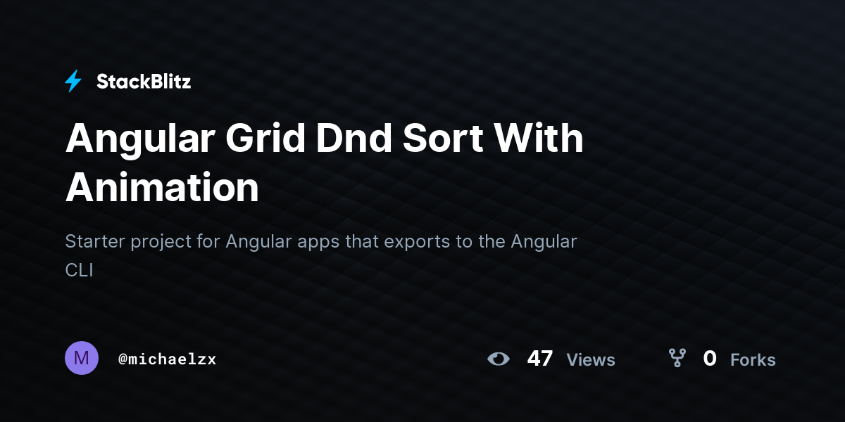 Angular Grid Dnd Sort With Animation - StackBlitz