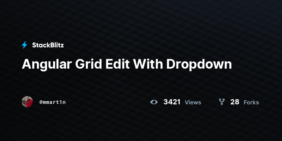Angular Grid Edit With Dropdown - StackBlitz