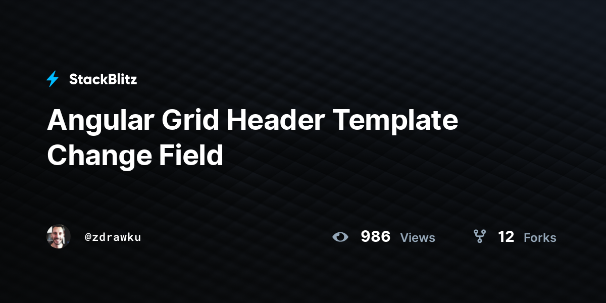 Angular Grid Header Template Change Field - StackBlitz