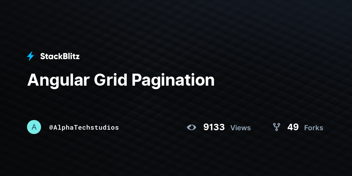 Angular Grid Pagination - StackBlitz