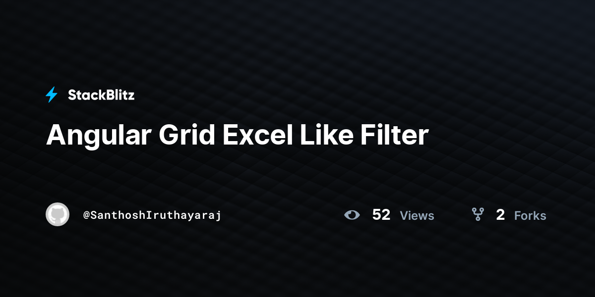 Angular Grid Excel Like Filter - StackBlitz