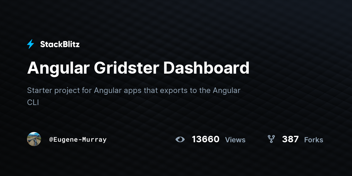 Angular Gridster Dashboard - StackBlitz